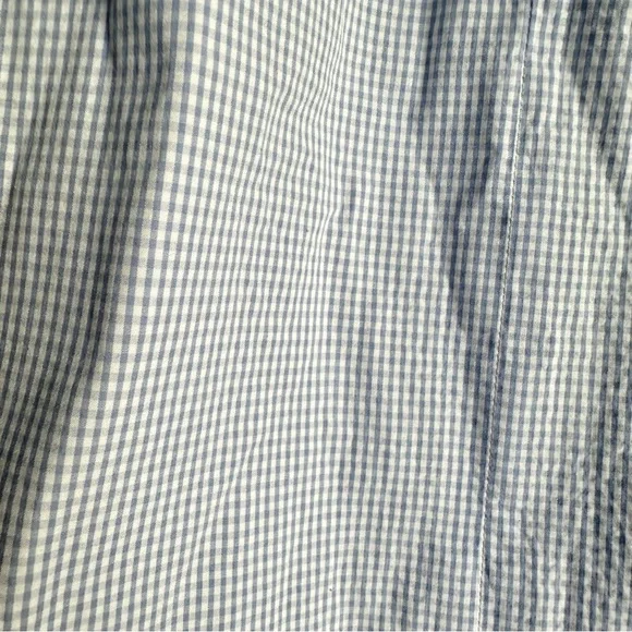 NWOT Mango Gingham 100% Cotton Midi A Line Skirt in Baby Blue w/ Pockets - Picture 12 of 13